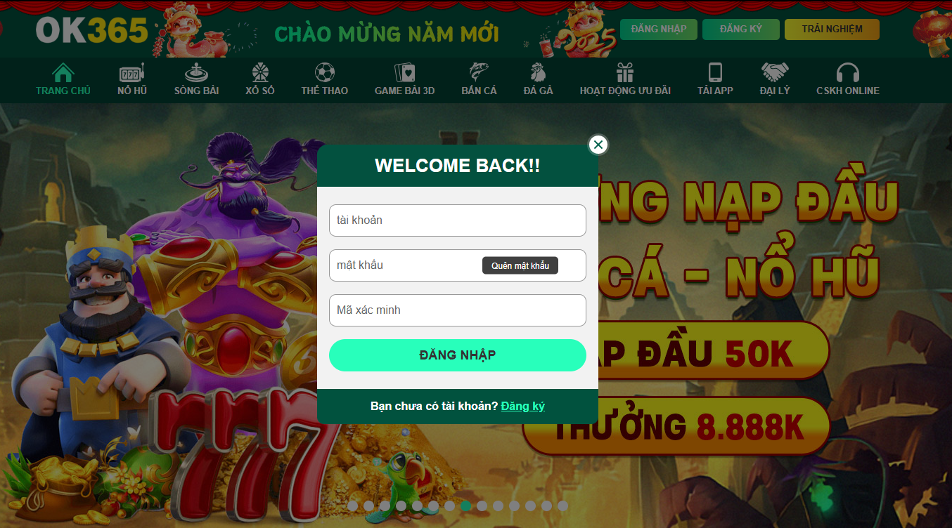 OK365 | Trang Chủ Đăng Nhập Nhà Cái OK365.com Uy Tín 30 Form điền thông tin đăng nhập Ok365 tại trang chủ